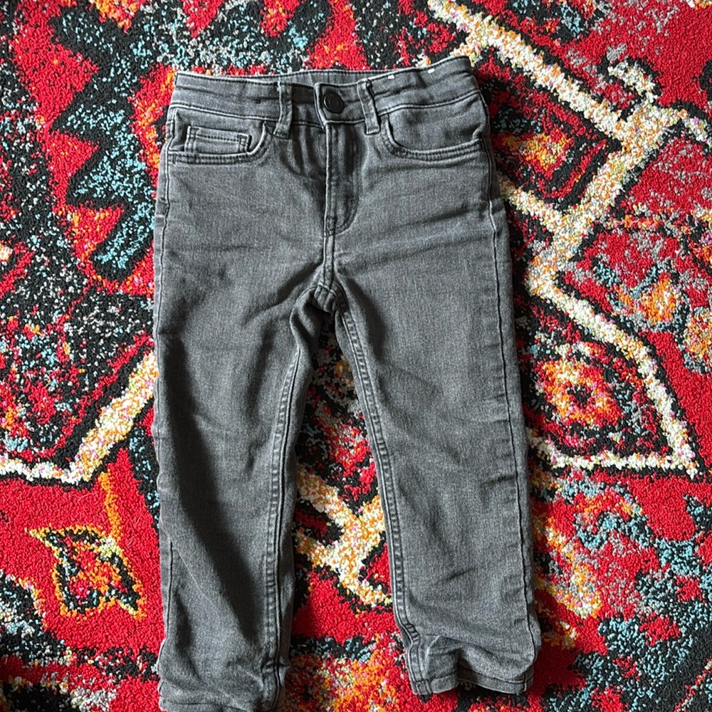 H&M Boys 3T washed black denim pants • cotton lined